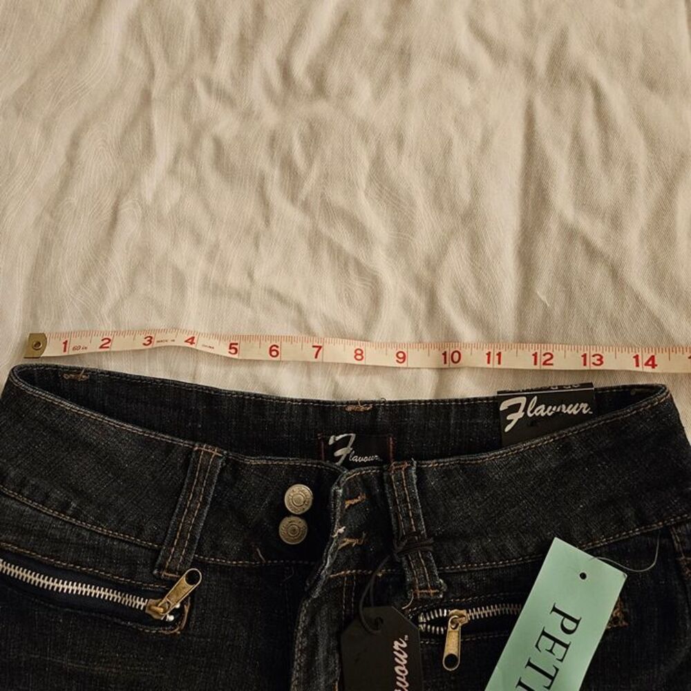 Flavour Bubblegum Jeans 8P Regular Dark Wash 8 Petite Short New NWT Y2K Zipper - Picture 3 of 9